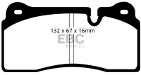 EBC Brake Pad Set Lamborghini Huracan 132x64mm