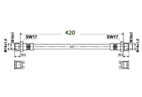 ATE 83.6215-9420.9 Bremsschlauch 420mm 2x AD-M16x1.5 ID-M10x1mm