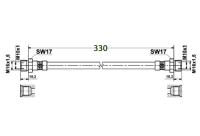 ATE 83.6215-0330.2 Bremsschlauch 330mm 2x AD-M16x1.5 ID-M10x1mm