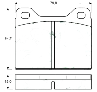 ISO Rivolta Lele Brake Pad Set 80x65x15mm