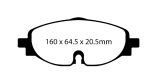 EBC Brakes Greenstuff 2000 Series Sport Brake Pad Set 160x64.5x20.5mm