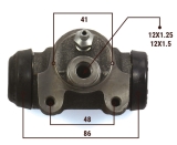 Fiat 527 Radbremszylinder 1-1/4 (31.75mm), 12.x1.25mm