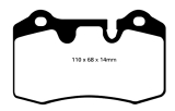 EBC Brakes Redstuff 3000 Series Sport Brake Pad Set 110x68x14mm