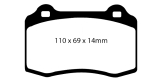 EBC Brakes Racing RP-X Track and Race Brake Pads 110x69x14mm