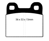 ATE GDB102-2 Scheibenbremssatz EBC Red Stuff 56x53x15mm