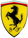 Ferrari Logo, erhabenes Relief Abzeichen aus weichen Kunststoff 10x8cm