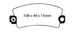 Renault Alpine 310 Scheibenbremsbelag Satz Vorne 108x49x15mm